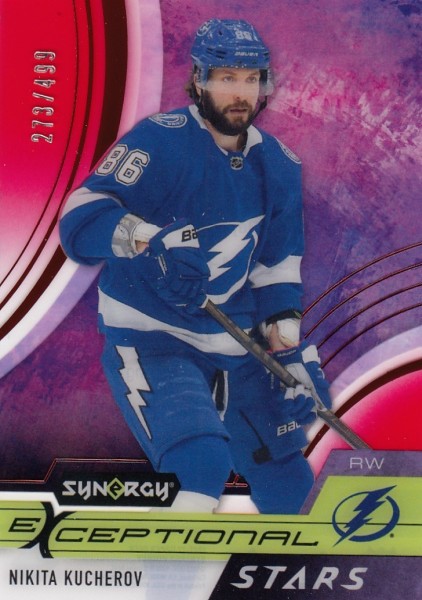 insert karta NIKITA KUCHEROV 21-22 Synergy Exceptional Stars Red /499